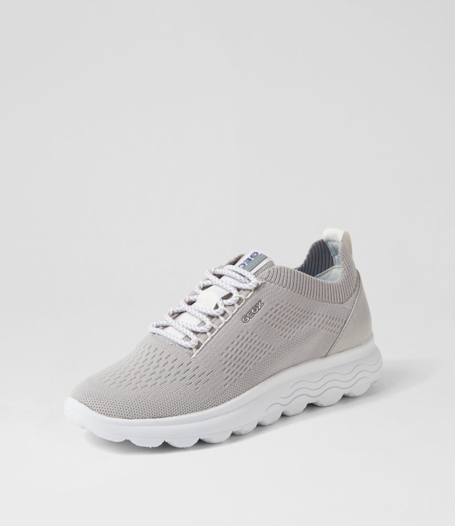 GEOX D Spherica A Light Grey Knit Sneakers | Sneakers