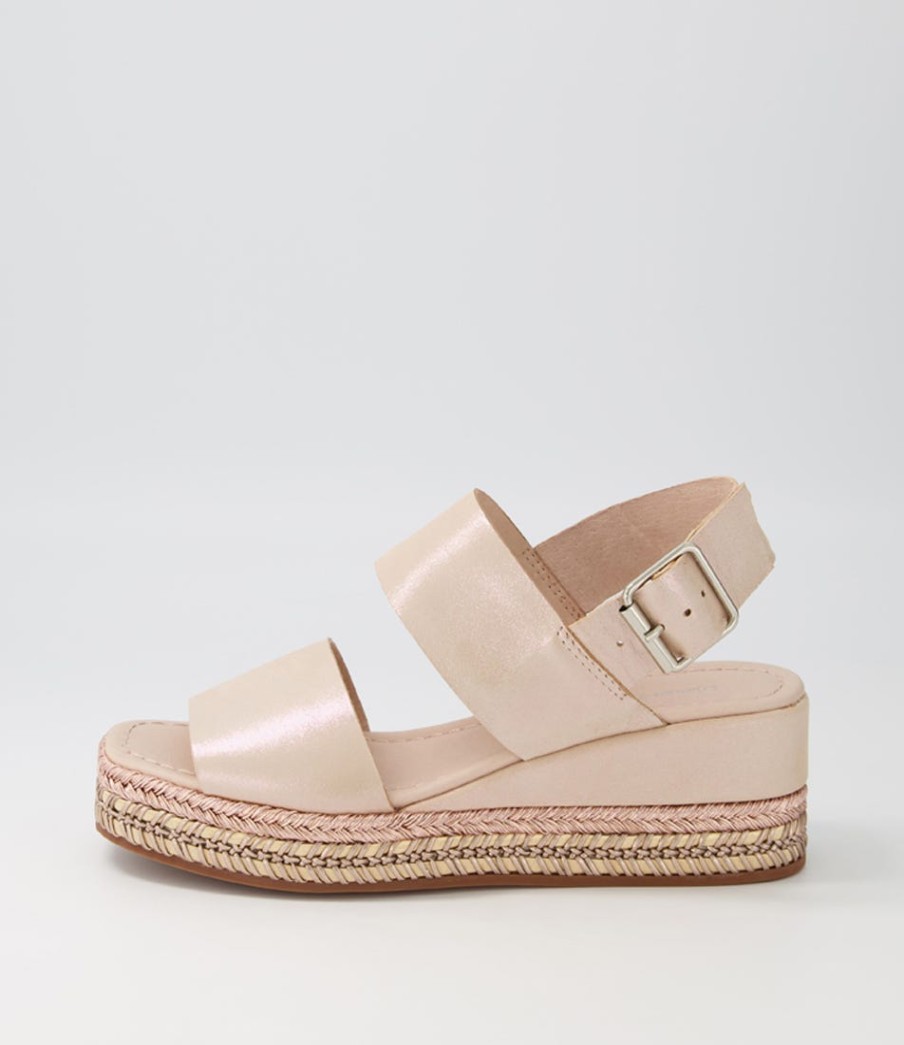 DJANGO & JULIETTE Xabbie Rose Shimmer Leather Espadrilles | Espadrilles