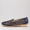 MOLLINI Quuets Navy Metallic Leather Loafers | Loafers