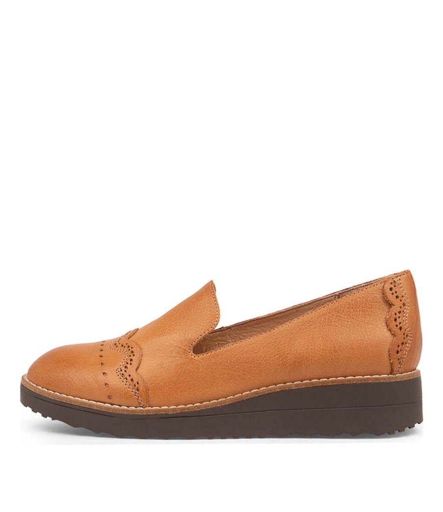 TOP END Orchidy Dark Tan Leather Loafers Cs | Loafers