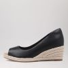 ZIERA Whispa W Black Leather Espadrilles | Espadrilles