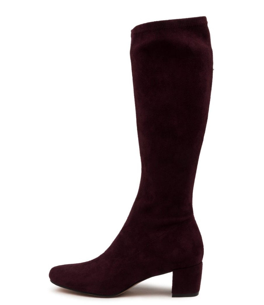 DJANGO & JULIETTE Hayleys Mulberry Stretch Microsuede | Boots