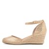 DJANGO & JULIETTE Rylen Gold Natural Rope Speckle Leather Wedges | Espadrilles