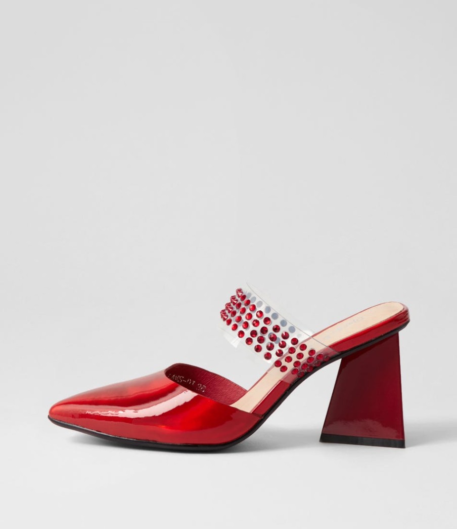 DJANGO & JULIETTE Hallams Red Mirror Patent Heels | Heels