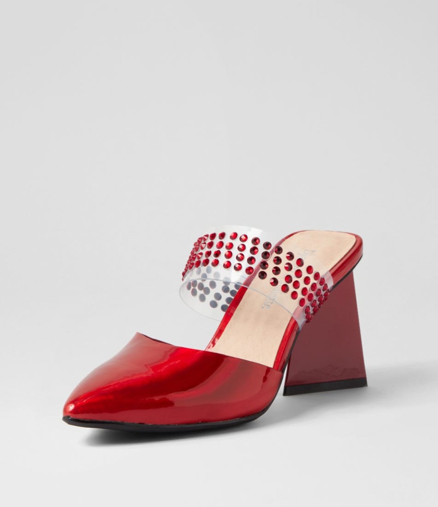 DJANGO & JULIETTE Hallams Red Mirror Patent Heels | Heels