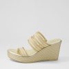 DJANGO & JULIETTE Enrica Gold Vinylite Sandals | Wedges