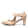 DJANGO & JULIETTE Trinities Nude Leather | Heels