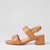 ZIERA Caitlan W Tan Leather Sandals | Heels