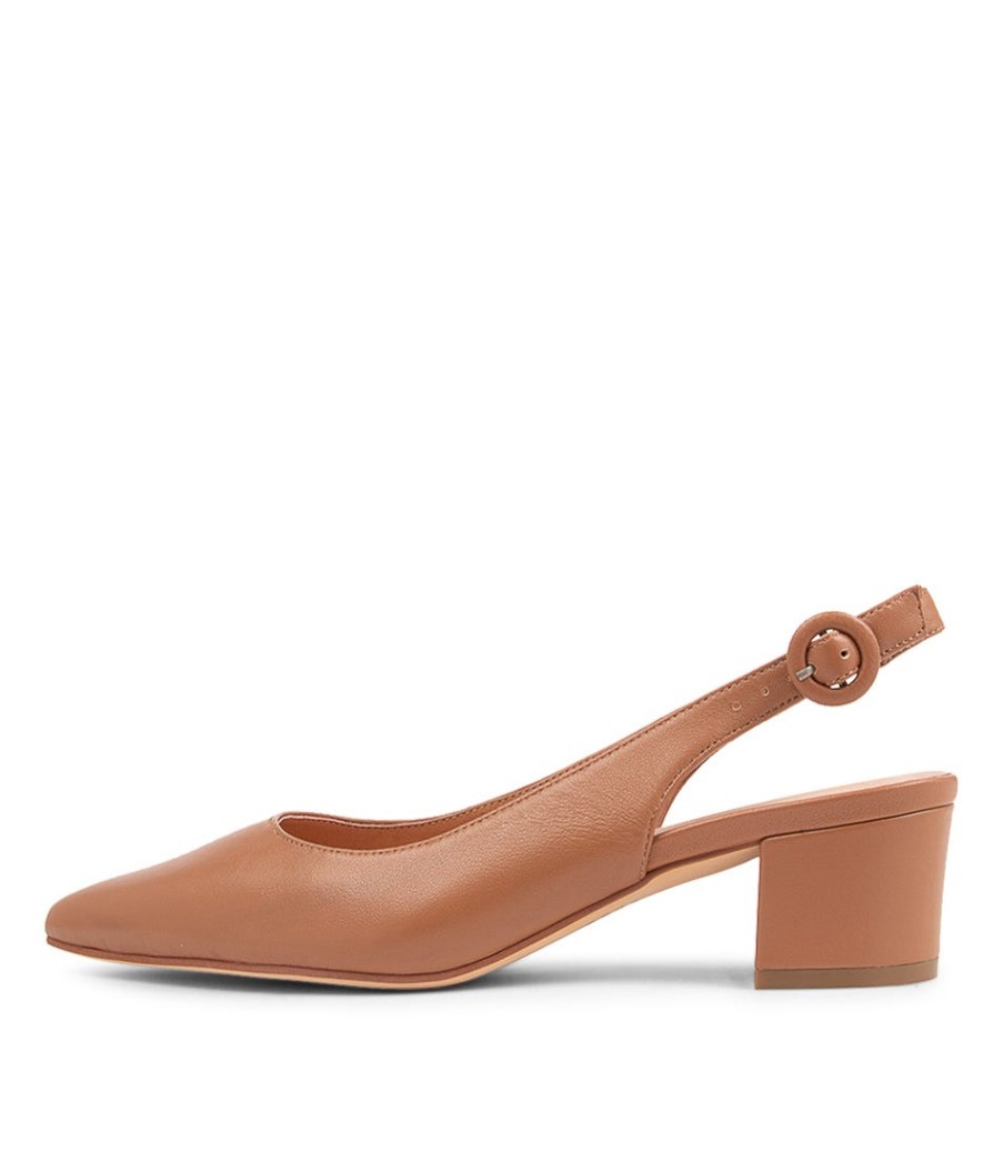 TOP END Abigale Tan Leather Heels | Heels