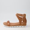 DJANGO & JULIETTE Lawun Tan Leather Sandals | Wedges