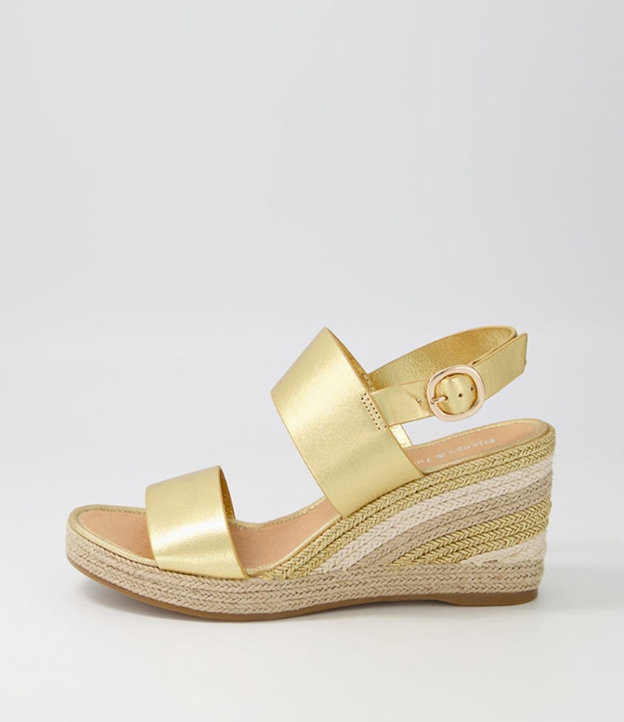 DJANGO & JULIETTE Pama Gold Multi Leather Espadrilles | Espadrilles