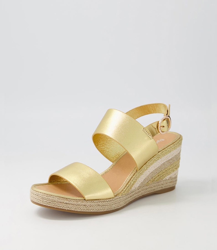 DJANGO & JULIETTE Pama Gold Multi Leather Espadrilles | Espadrilles