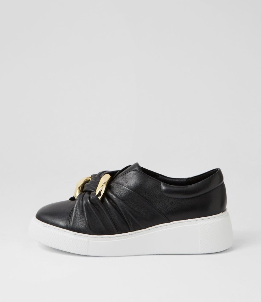 DJANGO & JULIETTE Yolla Black White Leather Sneakers | Sneakers