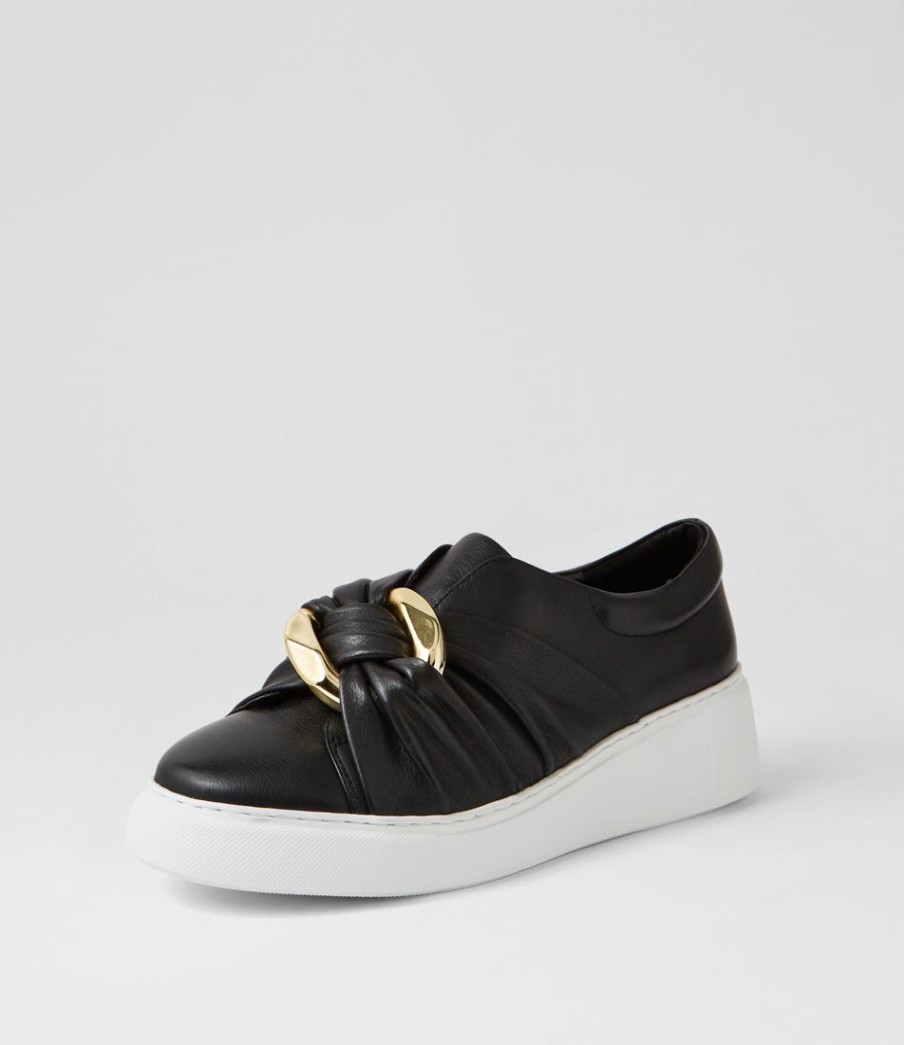 DJANGO & JULIETTE Yolla Black White Leather Sneakers | Sneakers