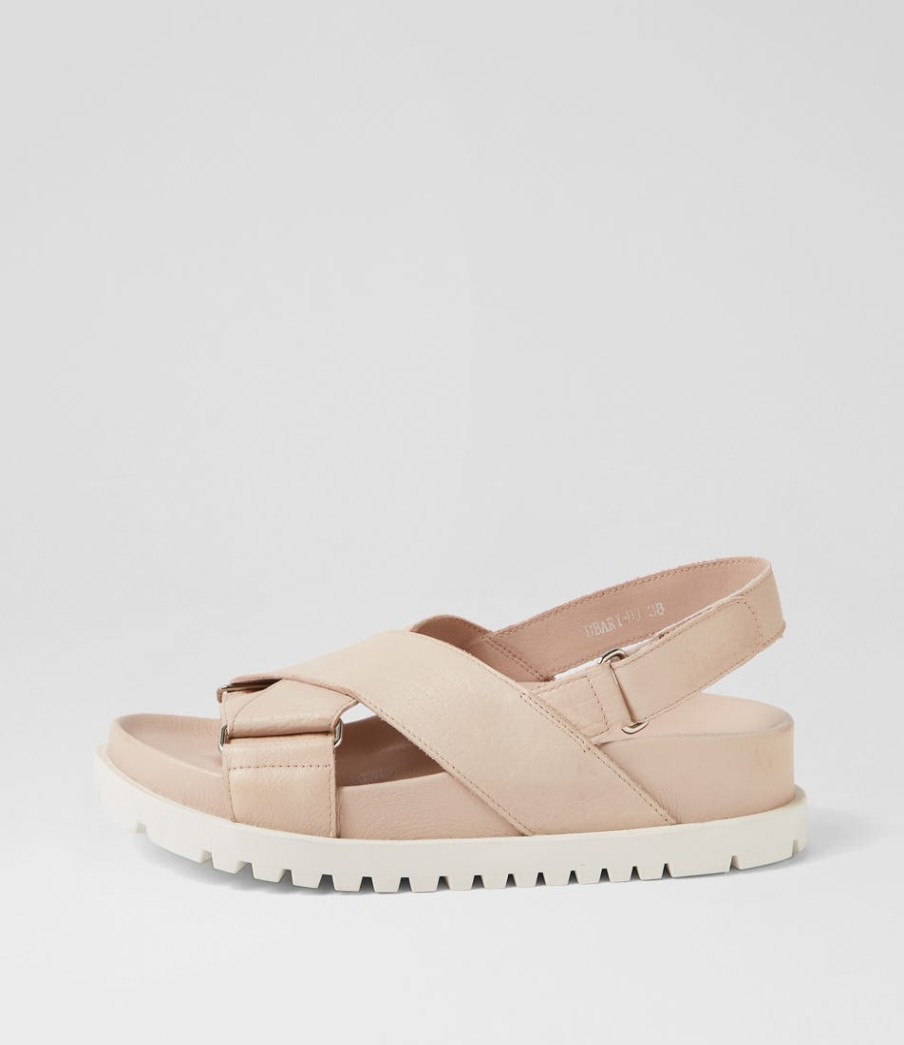 DJANGO & JULIETTE Ubari Nude White Leather Sandals | Sandals