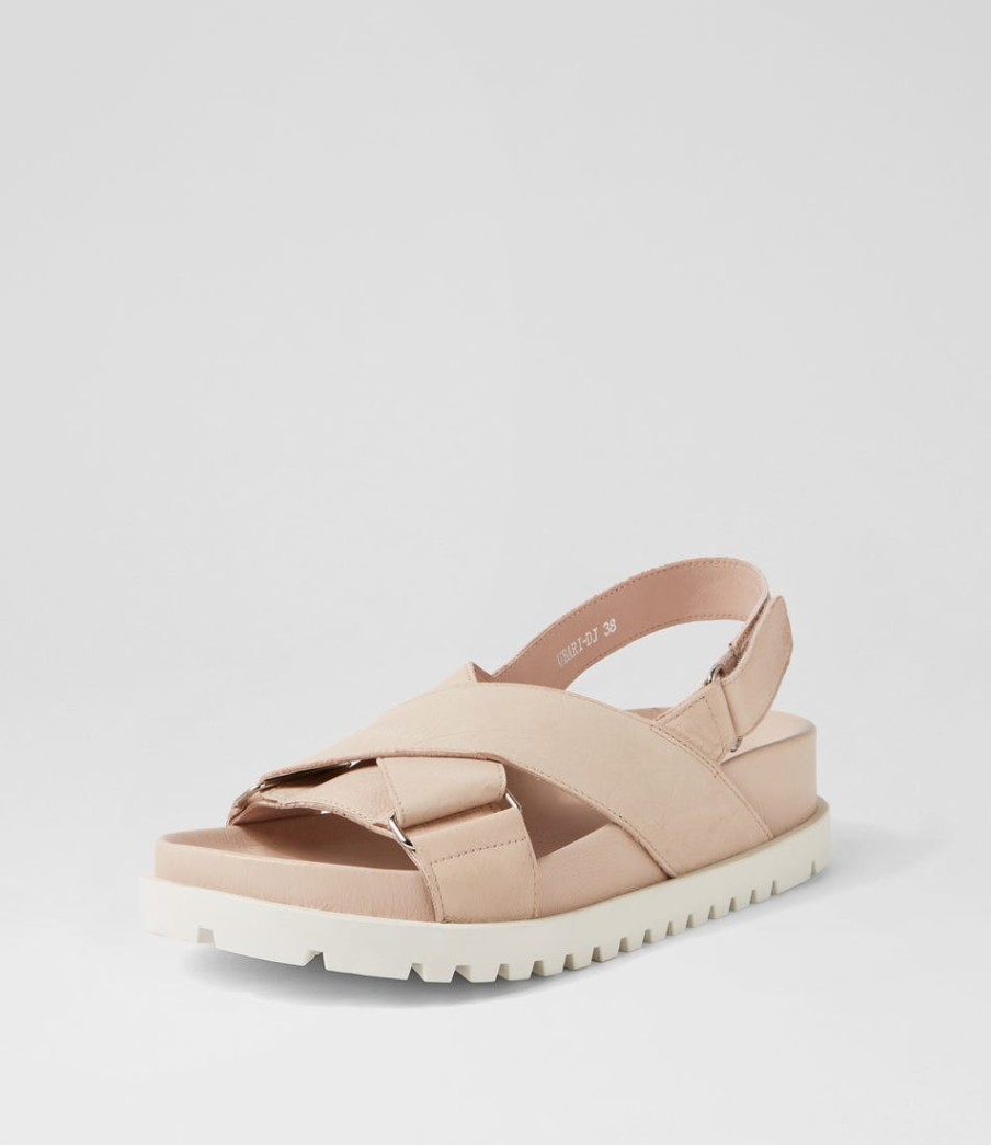 DJANGO & JULIETTE Ubari Nude White Leather Sandals | Sandals