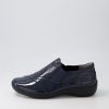 ZIERA Java Xf Navy Patent Leather Flat Shoes | Comfort