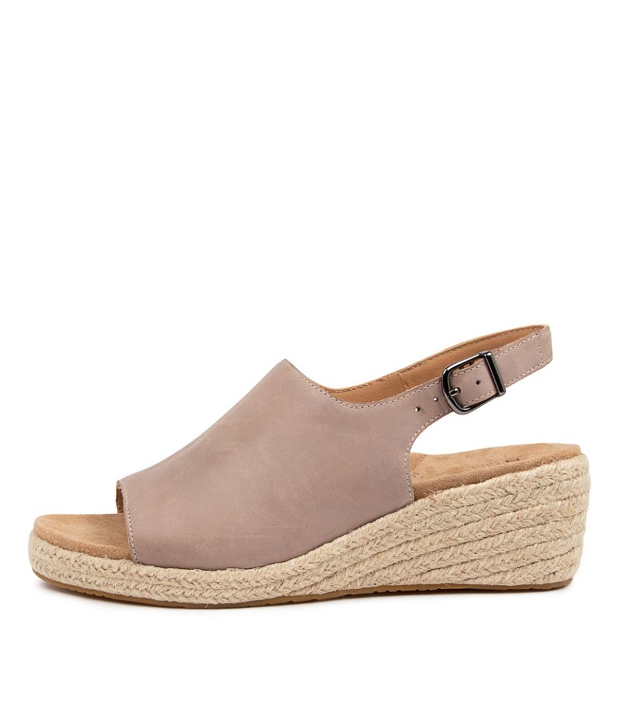 ZIERA Kyrin Xw Taupe Leather Espadrilles | Espadrilles