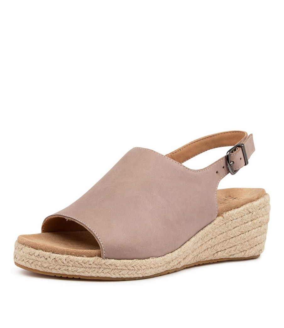 ZIERA Kyrin Xw Taupe Leather Espadrilles | Espadrilles