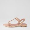 DJANGO & JULIETTE Laroza Nude Fabric Jewels Sandals | Flats