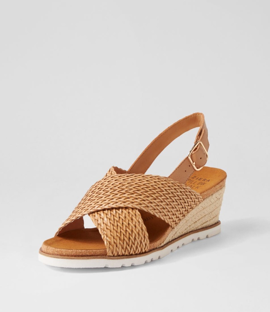 ZIERA Kaeme W Biscuit Weave Leather Sandals | Espadrilles