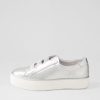 DJANGO & JULIETTE Fletary Silver Leather Sneakers | Sneakers