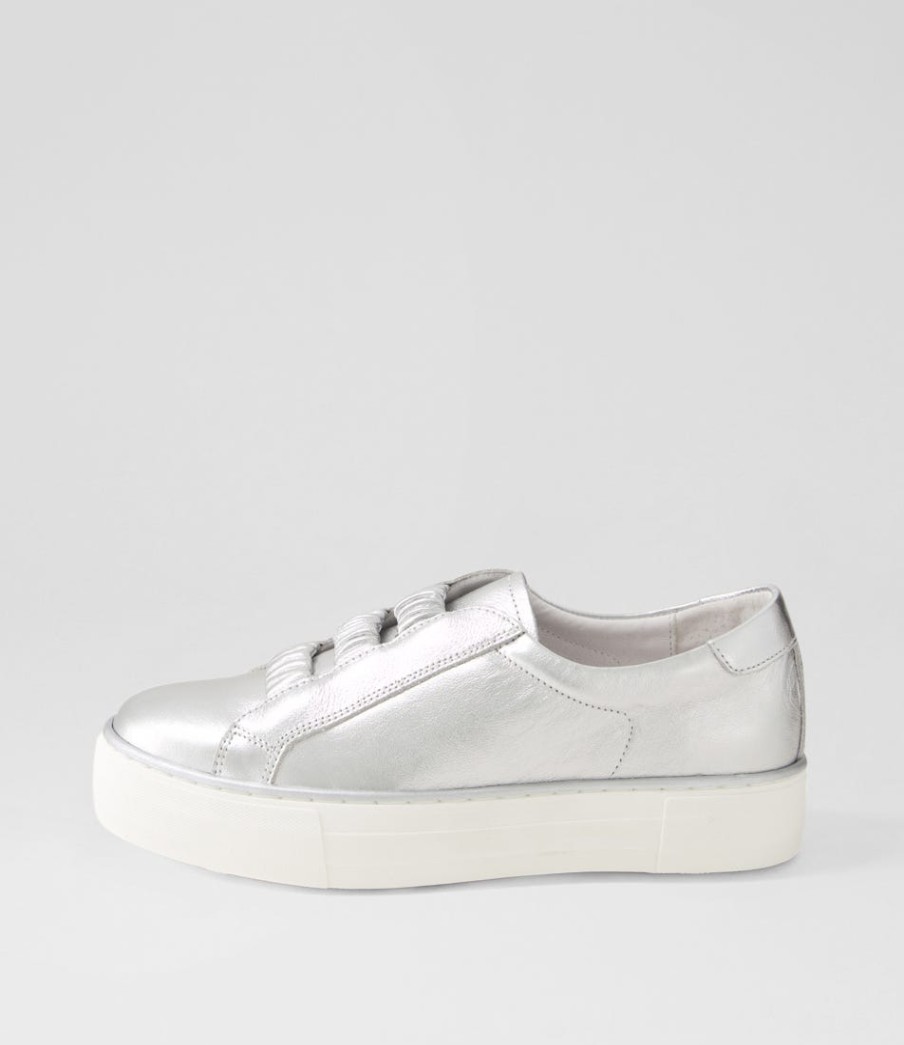 DJANGO & JULIETTE Fletary Silver Leather Sneakers | Sneakers