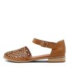 DJANGO & JULIETTE Averate Tan Leather Flat Shoes | Flats