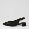 DJANGO & JULIETTE Floriest Black Suede Flat Shoes | Flats