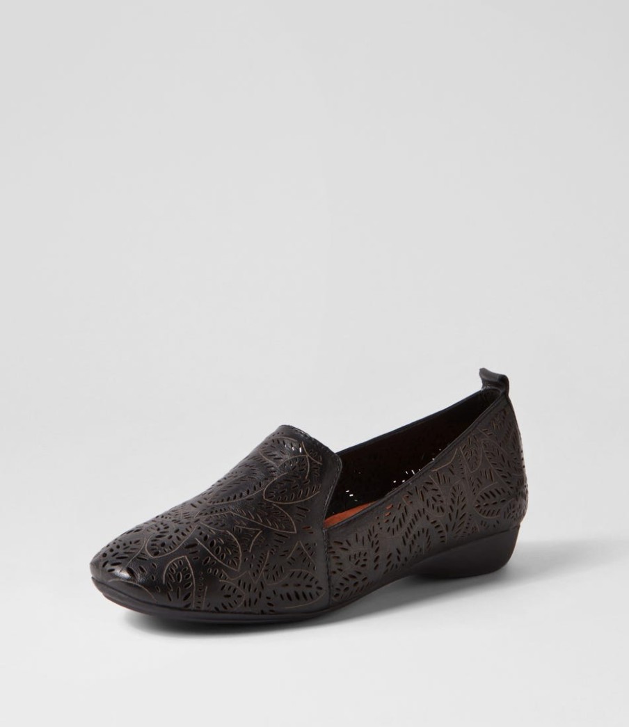 SUPERSOFT Errin Black Leather Loafers | Comfort