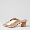 DJANGO & JULIETTE Inkley Champagne Leather Sandals | Heels