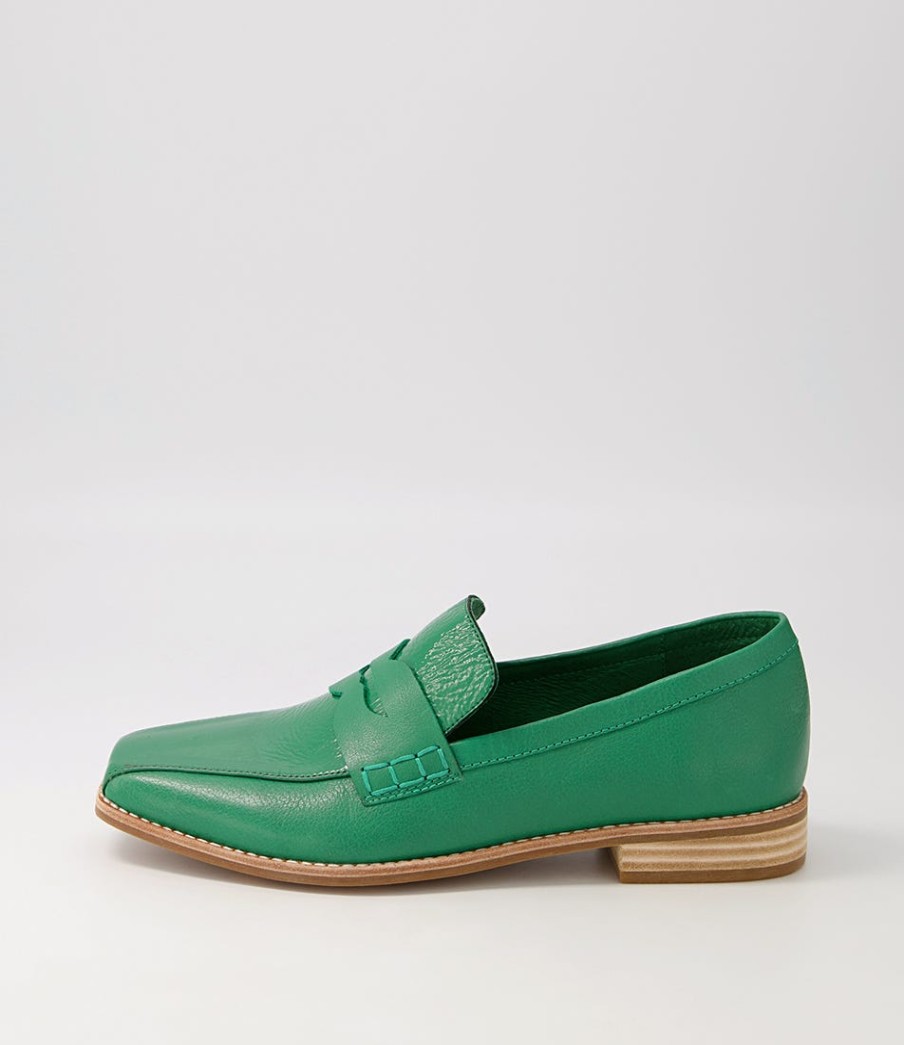 DJANGO & JULIETTE Agape Dark Emerald Spearmint Patent Leather Loafers | Loafers