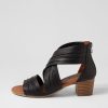 DIANA FERRARI Enko Black Leather Sandals | Heels