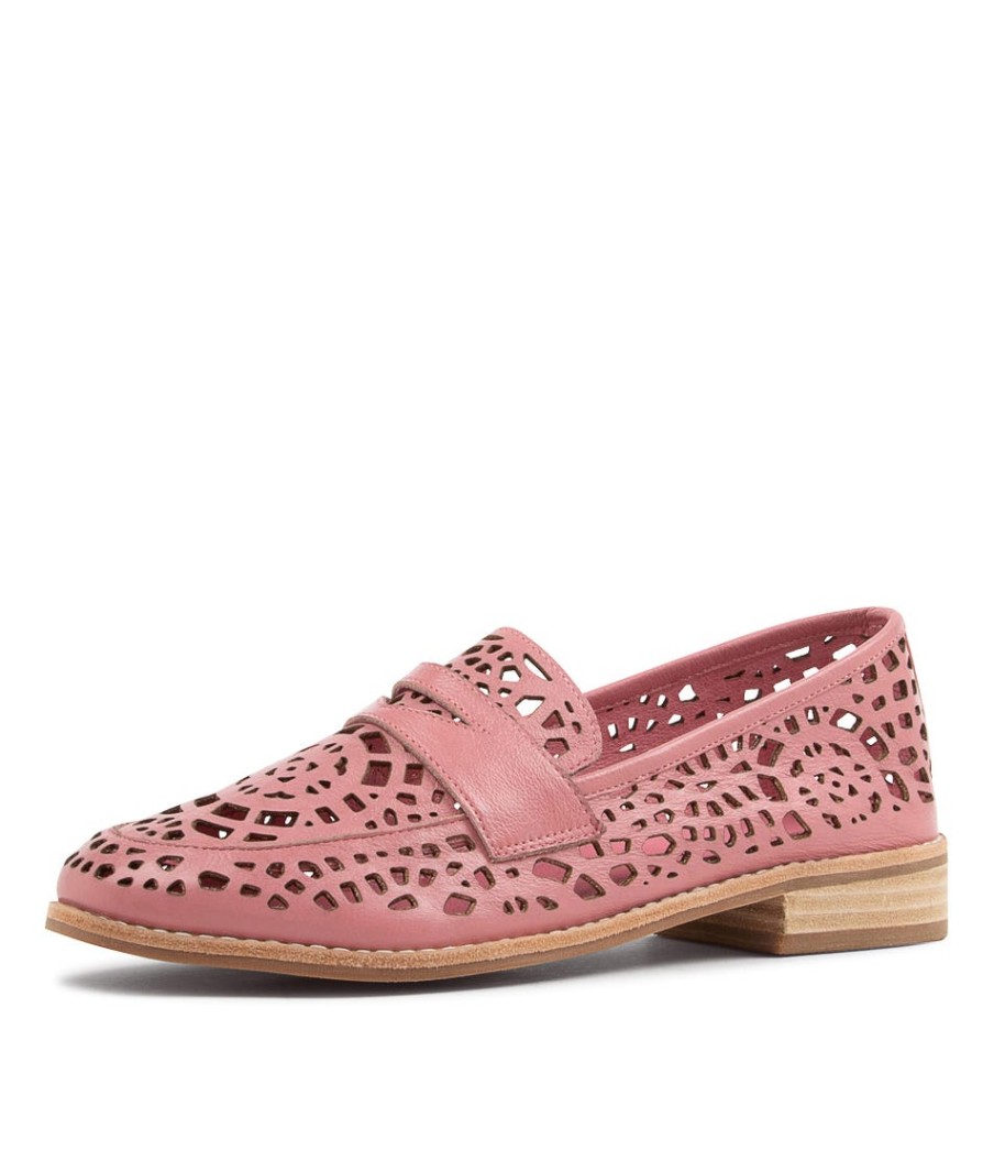 DJANGO & JULIETTE Addah Pretty Pink Leather Loafers | Loafers