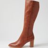 DJANGO & JULIETTE Allouta Cognac Leather Knee High Boots | Boots