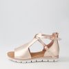 DJANGO & JULIETTE Lakrisha Pale Rose Gold Leather Sandals | Wedges